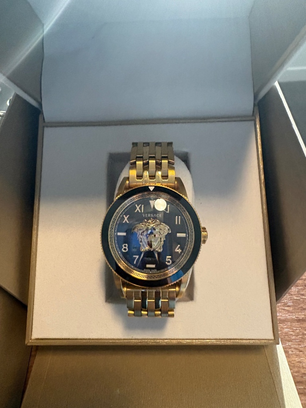 Versace Gold Medusa Watch Black Dial Swiss Made w/ Original Box and Papers